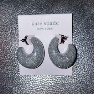 KATE ♠️ SPADE ADORE-ABLES SILVER GLITTER EARRINGS